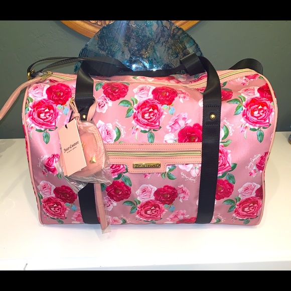 Juicy Couture Handbags - Juicy Couture Floral Gothic Status Weekender Duffle Bag
